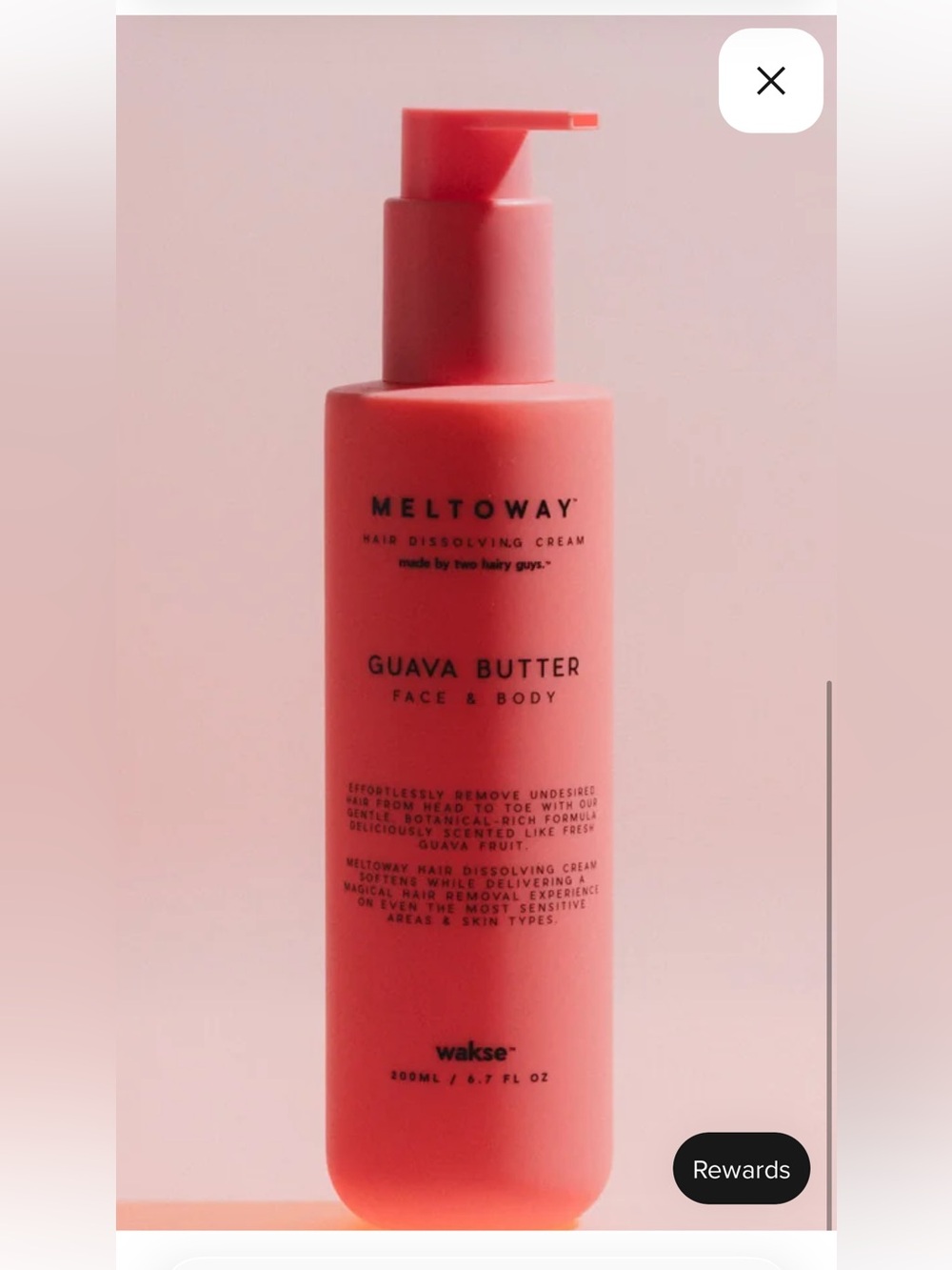 Wakse Meltoway Hair Dissolving Cream Guava Butter Face Body 6.7 oz